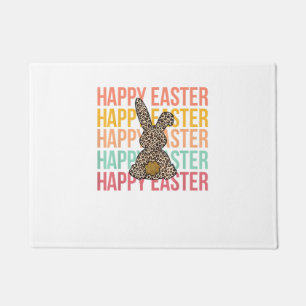 Felpudo Feliz Pascua Pastel Primavera Leopardo Conejo Cone