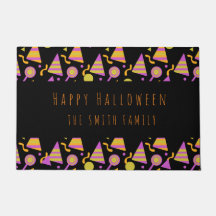 Feliz patrón de neón de dulces de Halloween Nombre