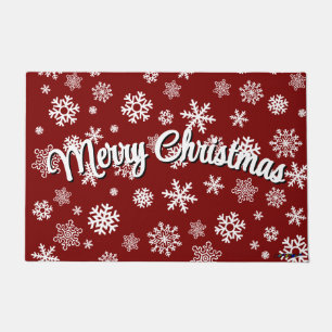 Felpudo Feliz Personalizable navideño Snowflakes Doormat