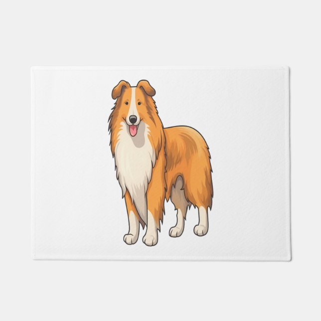 Felpudo Feliz Personalizado Rough Collie (Anverso)