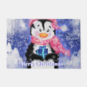 Felpudo Feliz Pingüino - Navidades -