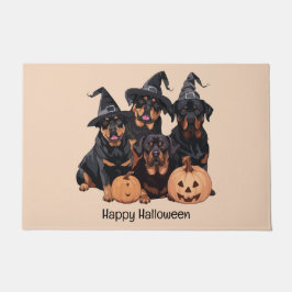 Felpudo Feliz Rottweiler de Halloween perros Jack O Lanter