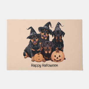 Felpudo Feliz Rottweiler de Halloween perros Jack O Lanter