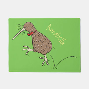 Felpudo Feliz salto kiwi con diseño de personalizado de co