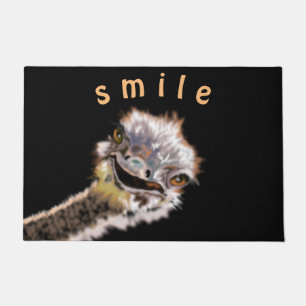 Felpudo Feliz sonrisa divertida de avestruz Doormat Smile