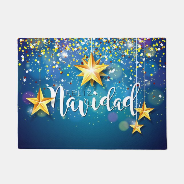 Felpudo Felize Navidad Gold Stars Navidades (Anverso)