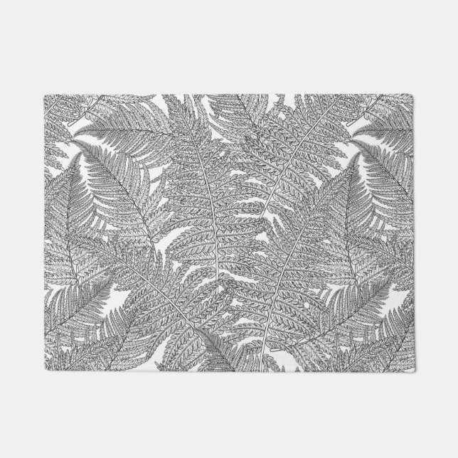 Felpudo Fern en blanco y negro (Anverso)