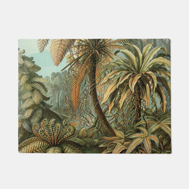 Felpudo Ferns Palm Tree Antique Botanica Ferns Art (Anverso)