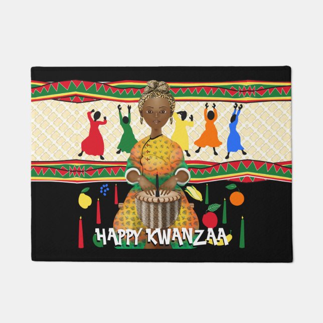Felpudo Festividad afroamericana de Kwanzaa (Anverso)
