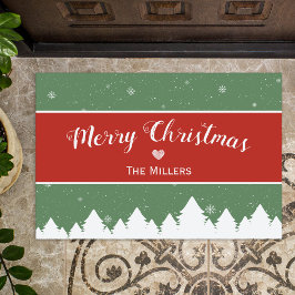 Felpudo Festividad Feliz Navidad Apellido Snowflake