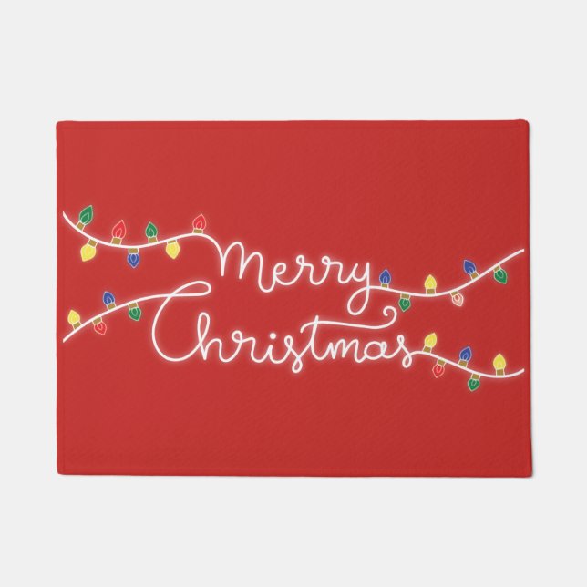 Felpudo Festividad Red Merry Christmas Door Mat (Anverso)