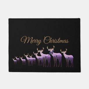 Felpudo Festividades feriadas de Doormat-Happy Purple Deer