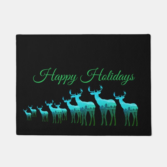 Felpudo Festividades feriadas de Doormat-Happy Sky Blue De (Anverso)