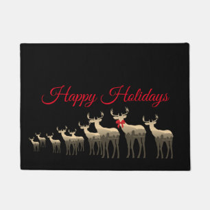 Felpudo Festividades feriadas Doormat-Happy Tan Deer/Elk