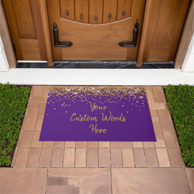 Felpudo Fiesta de Cumpleaños Personalizada Casa Nueva Púrp (Exterior)