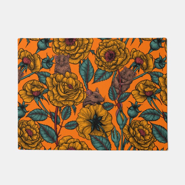 Felpudo Fiesta de ratones retro (Anverso)