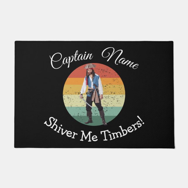 Felpudo Fiesta divertido Blue Pirate Doormat (Anverso)