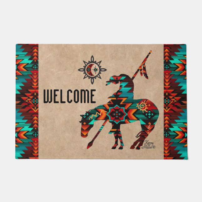 Felpudo Fin De La Mat De La Puerta De Ruta (Anverso)