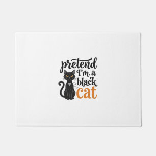 Felpudo Finge que soy un gato negro Diseño de camiseta de 