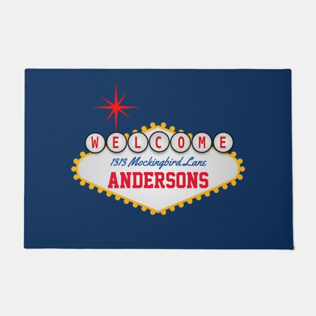 Felpudo Firmar el texto de bienvenida de Las Vegas  (Anverso)