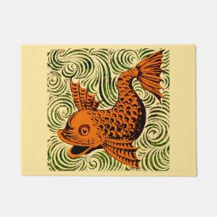 Felpudo Fish Antiguo Tile Antiguo arte