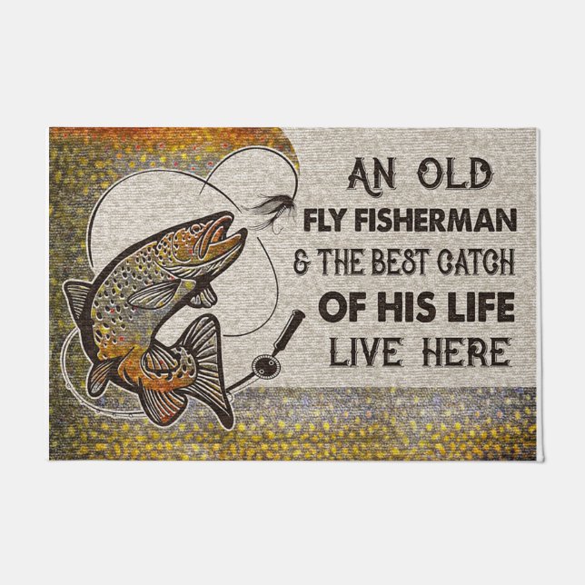 Felpudo Fishing Doormat, Welcome Mat, Outdoor/Indoor  (Anverso)