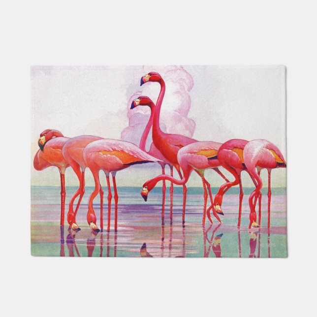 Felpudo Flamencos rosas de Francis Lee Jaques (Anverso)