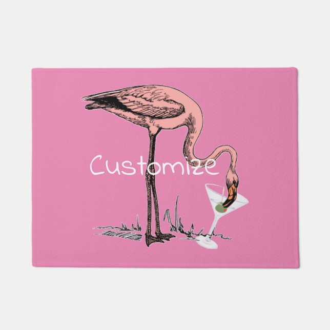 Felpudo Flamingo Beber Martini Thunder_Cove (Anverso)