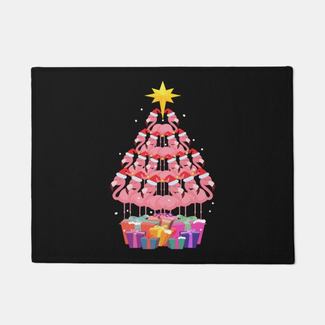 Felpudo Flamingo Feo Árbol de Navidad Gracioso regalo (Anverso)