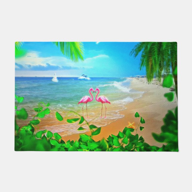 Felpudo Flamingo Love (Anverso)