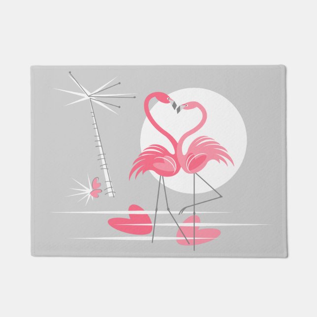 Felpudo Flamingo Love doormat (Anverso)
