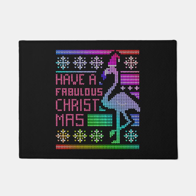 Felpudo Flamingo Navidades feos sudan humor y diversión di (Anverso)