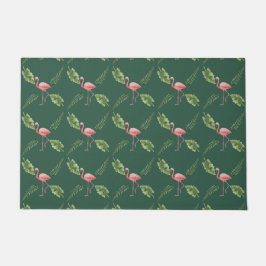 Felpudo Flamingo rosa Planta verde oscuro Doormat