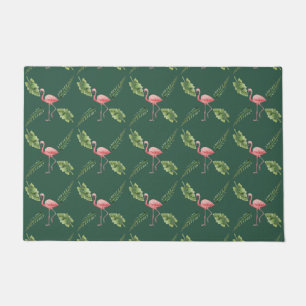 Felpudo Flamingo rosa Planta verde oscuro Doormat