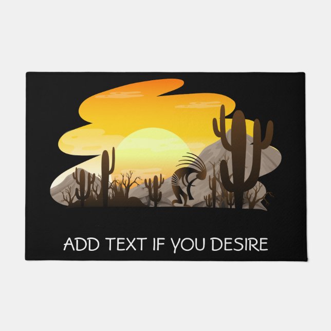 Felpudo Flauta del Suroeste Jugando A Doormat Kokopelli (Anverso)