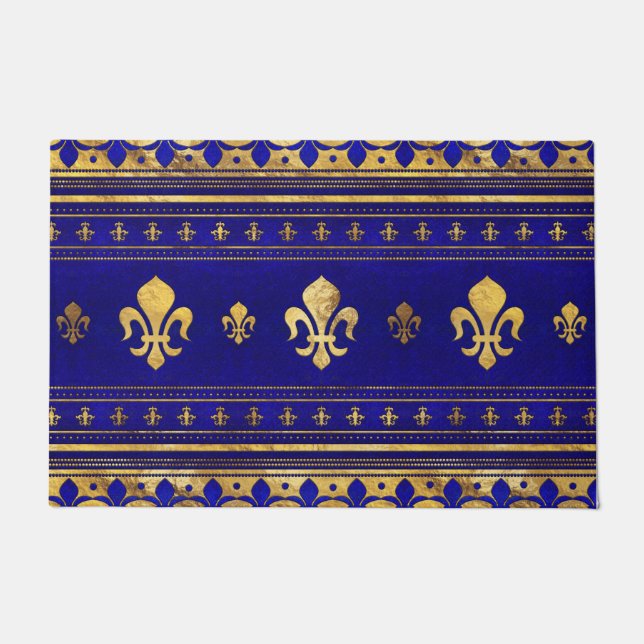 Felpudo Fleur-de-lis - Lapis Lazuli y Gold (Anverso)