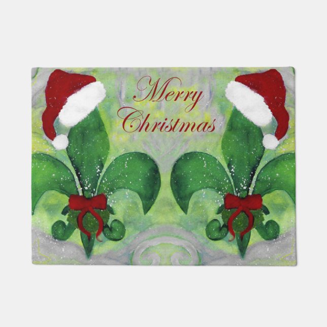 Felpudo Fleur de lis Navidades Holiday rug doormat (Anverso)
