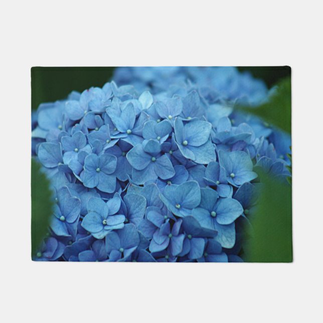 Felpudo Flor azul del hydrangea (Anverso)