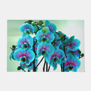 Felpudo Flor azul Orquídea
