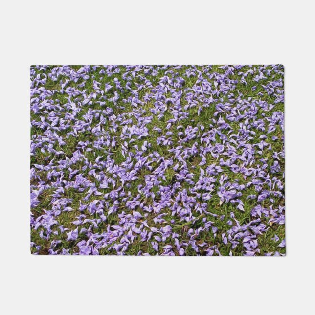 Felpudo Flor de árbol jacarandá azul morado (Anverso)