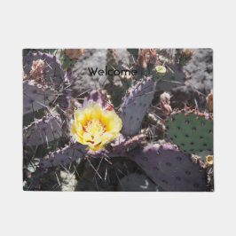 Felpudo Flor de cactus amarilla en primavera