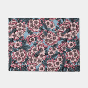 Felpudo Flor de cerezo en rosa y azul