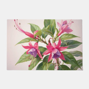 Felpudo Flor de fucsia rosa vibrante