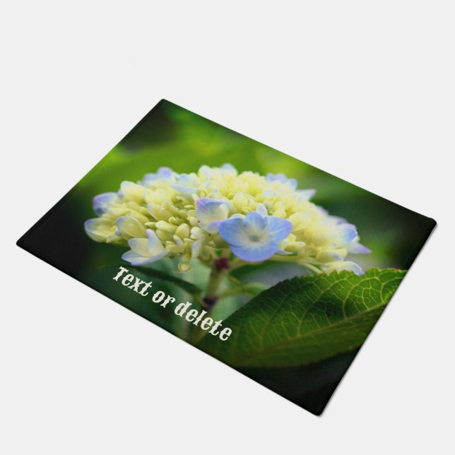 Felpudo Flor de hidrangea azul de ensueño personalizada (Angular)