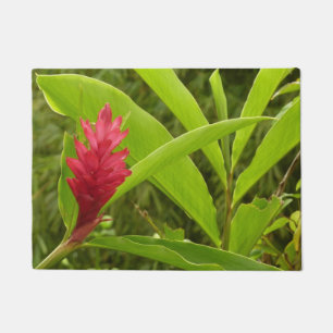 Felpudo Flor de jengibre rojo (Alpinia) Tropical