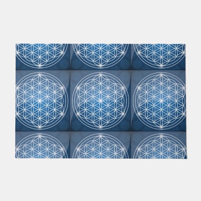 Felpudo flor de la vida geometría sagrada forma semilla de (Anverso)