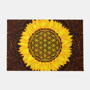Felpudo Flor de la vida - girasol #2