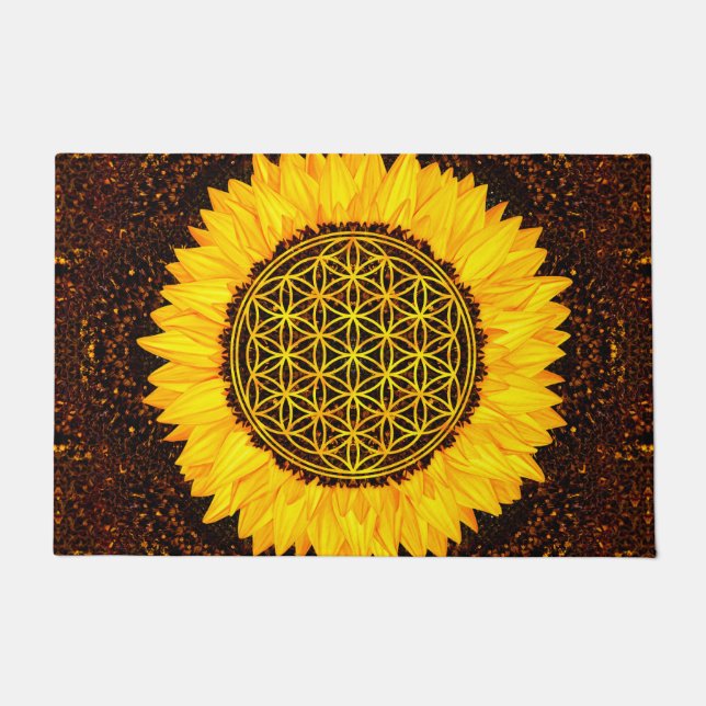 Felpudo Flor de la vida - girasol #2 (Anverso)