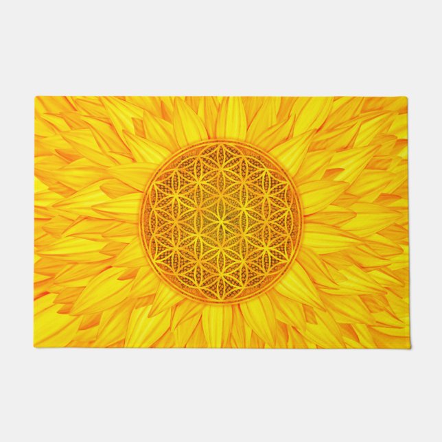Felpudo Flor de la vida - girasol #3 (Anverso)