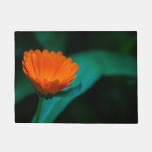 Felpudo flor de margarita naranja